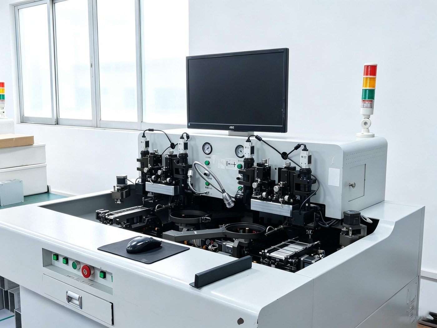 Fully automatic dual workstation die bonder in the Lumichips laboratory